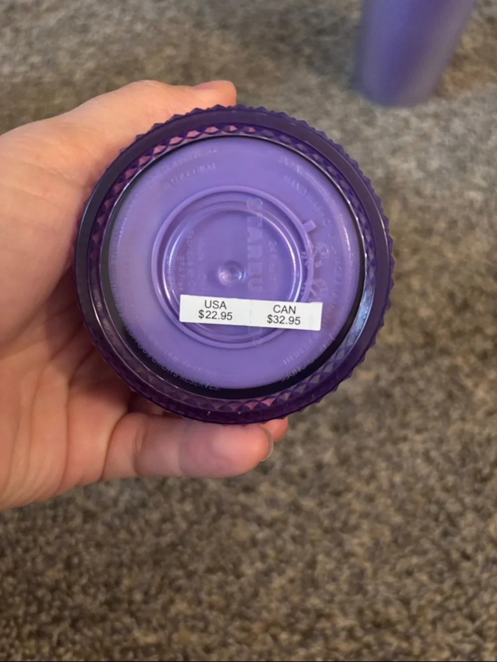 Starbucks Lavender Iridescent Studded Cold Cup with Matching Straw - Picture 3 of 3